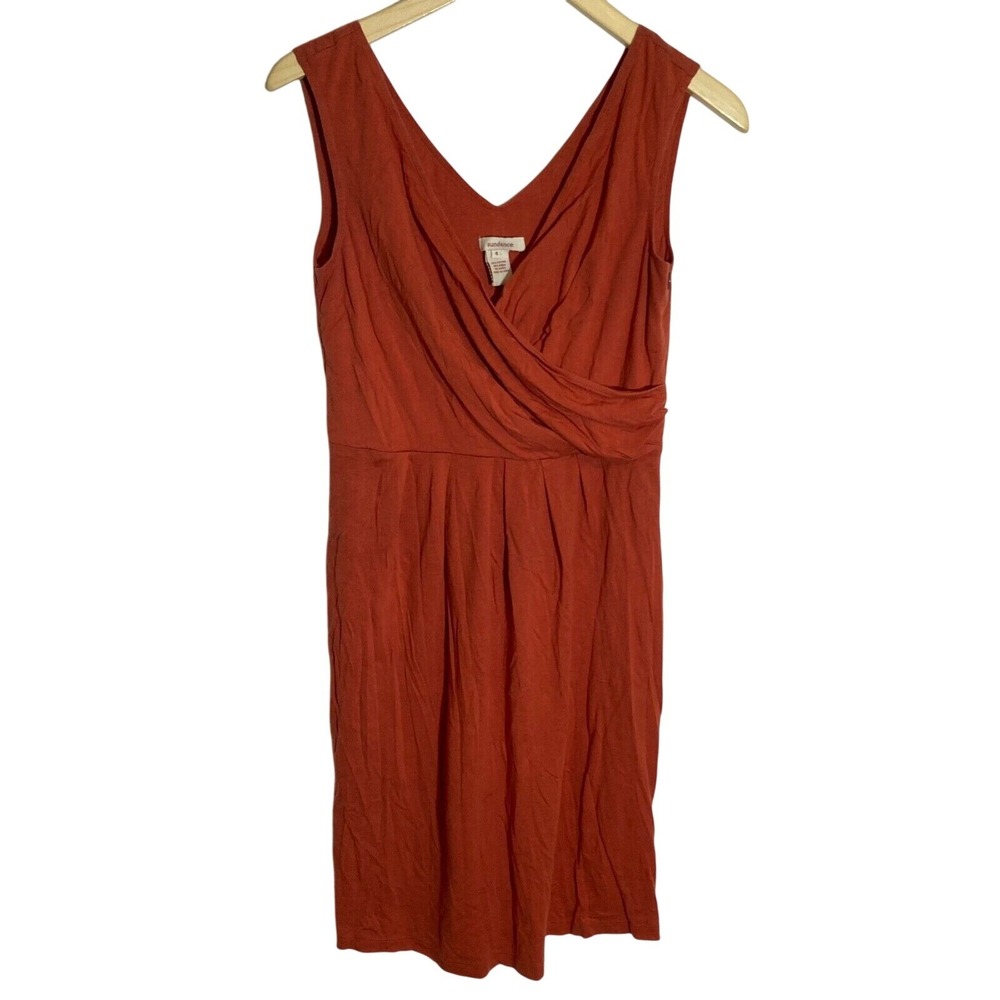 Sundance Sleeveless Dress V-Neck Pleated Casual Summer Dress Size‎ 4